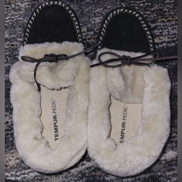 Tempur-Pedic Womens Laurin Black Mule Slippers Size 9 - Picture 1 of 5